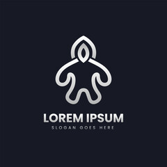 Human minimal modern logo design vector