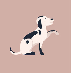Concept Dog body language. A delightful flat vector illustration created for web use, showcasing an engaging cartoon concept on a white background. Vector illustration.