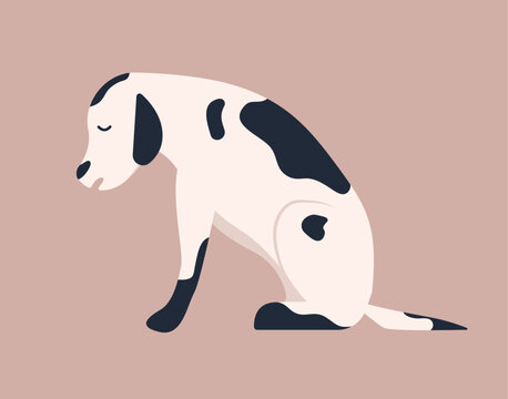 Concept Dog body language. A beguiling flat vector illustration designed for web use, featuring a captivating dog-themed cartoon concept on a white background. Vector illustration.