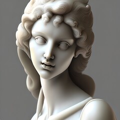 Young girl ancient marble sculpture
