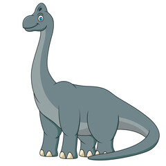 Cute brachiosaurus cartoon. Animal cartoon illustration