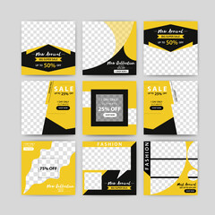 Fototapeta premium Editable Post Template Social Media Banners for Digital Marketing. Promo Brand Fashion. Vector Illustration. Eps 10 - Vector