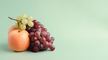 fruits on table with pastel color background generative ai