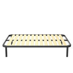 3D rendering illustration of a full size bed frame with small slats