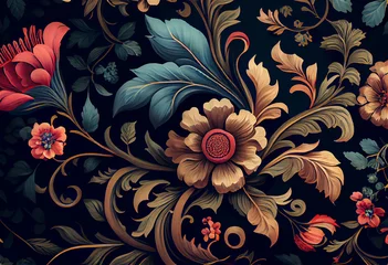 Foto op Plexiglas abstract floral background, generative ai © Loks