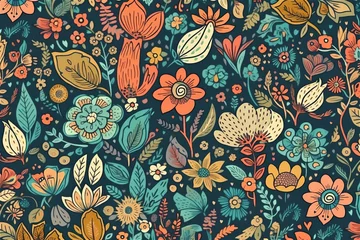 Möbelaufkleber seamless floral pattern, generative ai © Loks