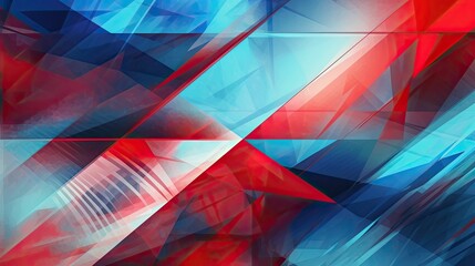 White blue and red abstract background texture. Geometrical shapes and lines textures. Generative AI illustration.