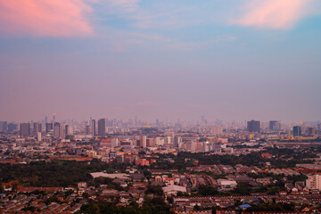 Fototapeta na wymiar The topview of Bangkok cityscape thailand