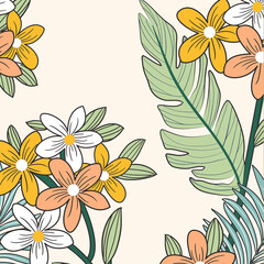 Watercolor, various flower stripes, roses, peonies