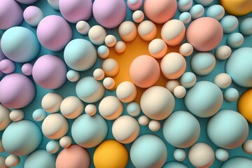 Abstract background with spheres in pastel colors