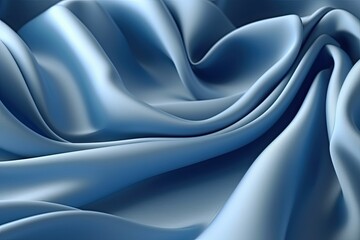 Luxurious blue silk texture background adds a touch of elegance perfect for fashion. Generative AI