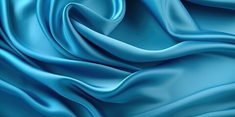 Luxurious blue silk texture background adds a touch of elegance perfect for fashion. Generative AI