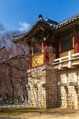 Bulguska Temple, Gyeongju city, South Korea. UNESCO World Heritage site. Portrait view.