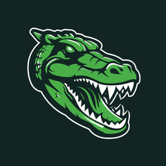 CrocodileTiger head gaming logo esport