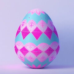 Handmade colorful Easter egg isolated on a white.Generative AI.