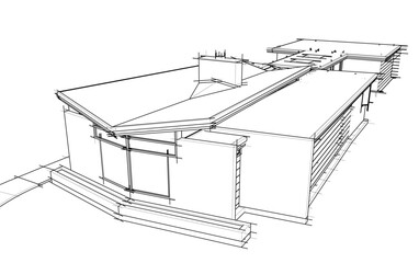 house sketch drawing