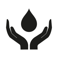 Hands with a drop icon