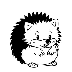 Coloring page of cute hedgehog