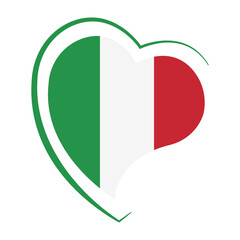 Italian flag in the shape of a heart. Illustration