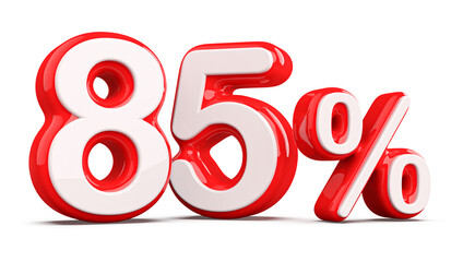 Discount 85 Percent Red Number 3d