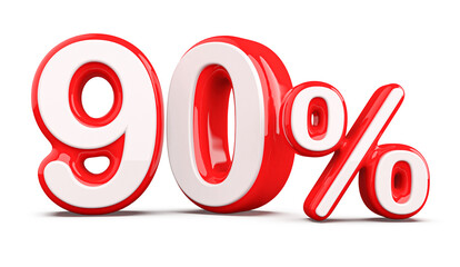 Discount 90 Percent Red Number 3d