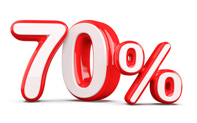 Discount 70 Percent Red Number 3d