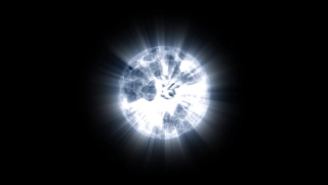 A glowing abstract ball on a black background.