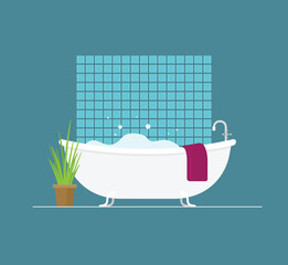 Bath flat vector for web and design