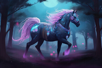 Obraz na płótnie Canvas horse in the night