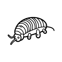 Maggot vector illustration isolated on transparent background