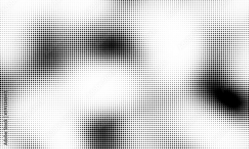Poster monochrome gradient halftone dots background. vector illustration