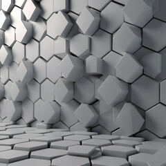black grey hexagon cube background wallpaper