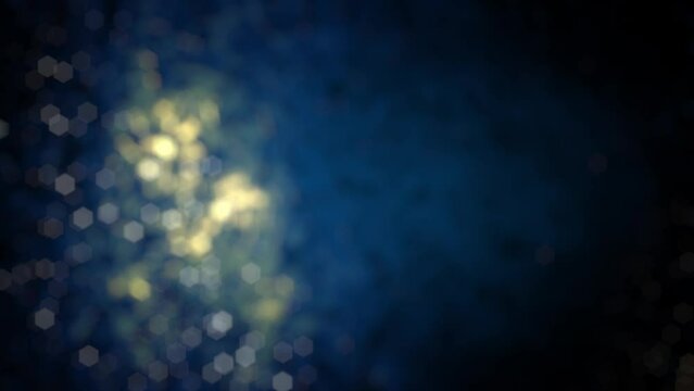 glowing blue or cyan and yellow biological lines surface bokeh bg - loop video