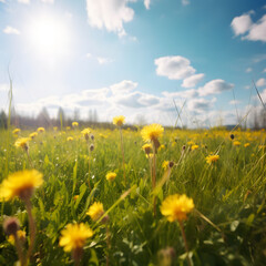 Obraz premium dandelions in field