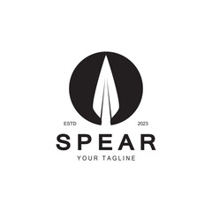Obraz premium Spear logo icon vector illustration design.Head spear logo vintage illustration design vector