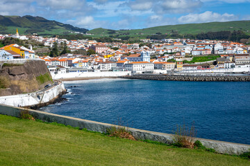 Fototapeta na wymiar Terceira. Angra do Heroismo. Historic fortified city and the capital of the Portuguese island of Terceira in the Autonomous Region of the Azores. Portugal.