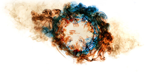 Smoke circle frame of art is colorful