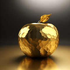 3d abstract background concept art with gold apple. For nanner, posters and other design. Generative AI
