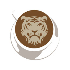 coffee tiger, vector illustration 