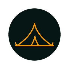 Tent icon flat style logo design template