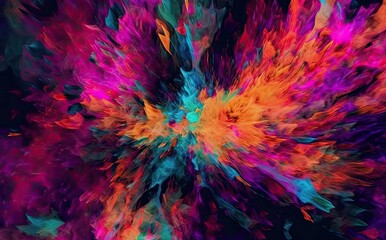 color explosion in an abstract design. Generative Ai