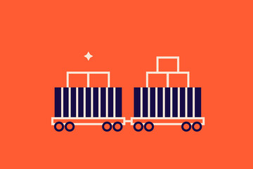 Logistics illustration in flat style design. Vector illustration.
