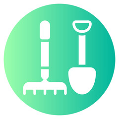 gardening tools gradient icon