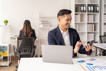 Business women and man working in the office