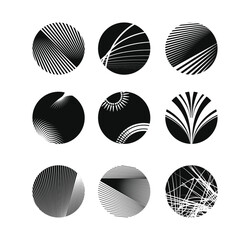 Abstract monochrome background. Vector-art illustration. No gradient, Trendy design element for the frame, round logo, sign, symbol, web, prints, posters, template, pattern