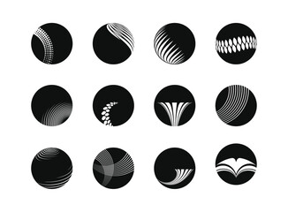 Fototapeta premium Abstract monochrome background. Vector-art illustration. No gradient, Trendy design element for the frame, round logo, sign, symbol, web, prints, posters, template, pattern