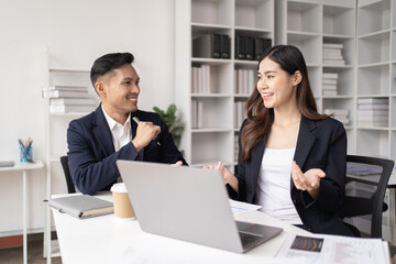 Teamwork meeting, tablet and business people in office workplace. Collaboration, technology and workers, men and or employees with touchscreen planning sales, research or financial strategy in company