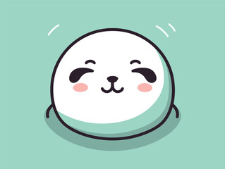 Kawaii Seal: A Simple and Colorful Illustration of a Gray Seal in a Stark Minimalist Style