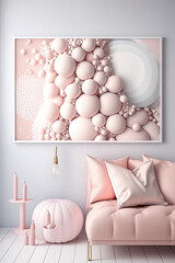 pink modern interior, AI Generative