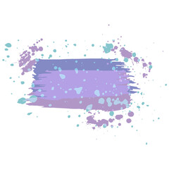 Brush stroke with color ink drops. Grunge background. Vector illustration